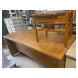 Wooden L Shaped Desk with 2 Chairs desk is 66"c28"x28.5", L is 48"x24"c28.5"
