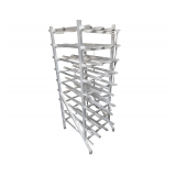 New Age Double Sided Aluminum Can Storage Rack - 9 Rows with 3 Compartments Each - 71” Height