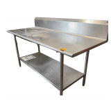 Stainless Table with Backsplash - 6’x30”x34” Counter Height