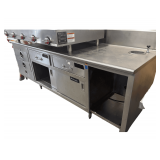 Stainless Steel Prep Station - 8’x30”x34” Counter Height - With Crisping and Warming Drawers