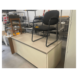 Metal Desk Wood Top 66"x29"x30" and Office Chair