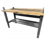 Butcher Block Top Shop Table - 6”x30” - Adjustable Height