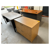 Steel Wood Desk 60”L. - Wooden File Cabinet 36”L. X 20”D. X 29”H.