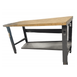 Butcher Block Top Shop Table - 6”x30” - Adjustable Height