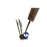 Steel Survey Stakes - Bent Metal Sign in Concrete Bucket