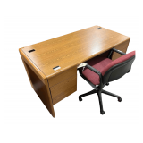 Wooden Desk 60” x 30” x 30” With Easy Slide Drawers and Office Chair