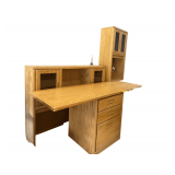 Wood Desk with Accessory Pieces
