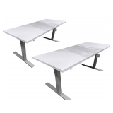 Pair of Haworth Adjustable Height Office Work Tables - Electrified - Top is 70” Length - 29” Width