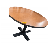 Circular Table Wood Top Metal Base 42" x 29"