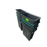 6 Rectangular 24 Gallon Trash Bins