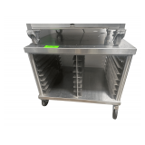 Stainless Steel Rolling Utility Cart - Slotted Shelf Channels for Sheet Trays