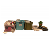 Plastic Totes Of Christmas Decor Wall Art Assortment Children’s Picture Props