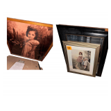 2 Mirrors - 2 Framed Prints of Ladies & Girls