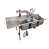 Advance 3 Basin Commercial Sink w/ Drainboard - 76" x 27" x 40"