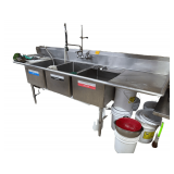 Stainless Triple Bowl Sink - Approx. 10ft Long