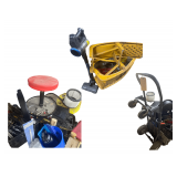 A Collection of Automotive Items Car Ramps 4 Wheel Dolly Need Air