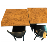 2 Sq Tables aprox 30" 2 Chairs
