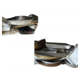 Contents of Shelf Including Various Sized Pans and Containers