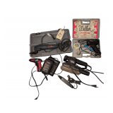 Ryobi Sander, Black& Decker Sander, Weller Soldering Irons, Porter-Cable Charger w Battery, Engraver, Tough Screwdriver