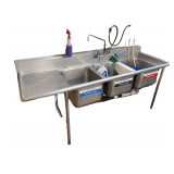 Advance 3 Basin Commercial Sink w/ Drainboard - 76" x 27" x 40"