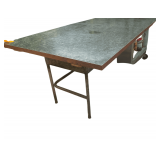 Two Wood and Metal Tables 35.5" x 35.5" x 25.5"