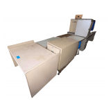 Office Cubicle System Furniture - Fabric Cover Panels - Howe - Overhead Storage - Lights Etc. - SEE PHOTOS - Incomplete System - Not All Parts On Inventory List Are Included