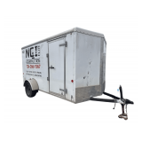 2014 Car-Mate Single-Axle Enclosed Cargo/Utility Trailer - 12’ - Aluminum Construction- V-Nose - Rear Fold Down Ramp Door - Side Access Door - Aluminum Tread Plate Guarding - 2990 GVW - VIN: 5A3C612