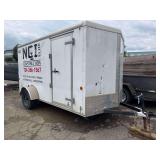 2014 Car-Mate Single-Axle Enclosed Cargo/Utility Trailer - 12’ - Aluminum Construction- V-Nose - Rear Fold Down Ramp Door - Side Access Door - Aluminum Tread Plate Guarding - 2990 GVW - VIN: 5A3C612