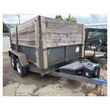 2012 Carry On Tandem-Axle Utility Dump Trailer - 12’ w/ Tongue - Solid Steel Sides - High Wooden Side Extensions - Front Tongue Toolbox - Hydraulic Lift System Setup - 9990 GVW - VIN: 4YMDU1020CV036