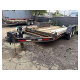 2000 Towmaster T-10DDT Tandem-Axle Heavy Equipment Trailer - 12,900 GVRW- Pintle Hitch Coupler - Rear Steel Beavertail - Heavy I-Beam Main Frame Construction - VIN: 4KN101422YL163790