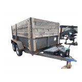 2012 Carry On Tandem-Axle Utility Dump Trailer - 12’ w/ Tongue - Solid Steel Sides - High Wooden Side Extensions - Front Tongue Toolbox - Hydraulic Lift System Setup - 9990 GVW - VIN: 4YMDU1020CV036