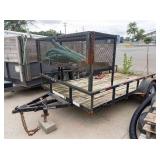 2016 Appalachian Single-Axle Utility Trailer - 12’ Deck - Raised Front Mesh Cage - Treated Wood Decking - Heavy-Duty Side Rails - 3000GVW - VIN: 5Z5FB121XGS000656