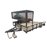 2016 Appalachian Single-Axle Utility Trailer - 12’ Deck - Raised Front Mesh Cage - Treated Wood Decking - Heavy-Duty Side Rails - 3000GVW - VIN: 5Z5FB121XGS000656