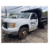 2013 GMC Sierra 3500 Dump Truck - Dually - Mason Dump Body w/ Fold Down Side Extensions and Cab Guard - 6.0L V8 - 82,582 Miles - Runs and Drives - VIN: 1GD322CG5DF145528