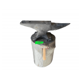Heavy Duty Single Horn Anvil on Stump w/ Hammer - Approx. 104lbs