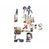 Contents On Wall Includes Hacksaws Paint Brushes Pliers Tape Roller Clamps