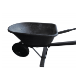 Dual-Wheel Utility Wheelbarrow w Black Poly Tray
