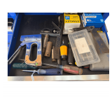 Contents Of Drawer includes Staple Gun Staples Screw Drivers Bits