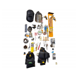 Contents On Wall Includes Welding Gear Hose Clamps Hardware Tape Tool Bags Hand Tools
