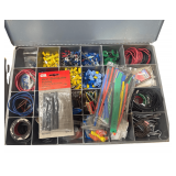 Hardware/Electrical Organizer Loaded - Solder Connectors - Organizer Box Full of Adhesive and Etc.