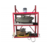 Contents of Shelf Including, 2 Tarps, Screws, Battery Tender, Multi Plug, Steel Wool, etc.