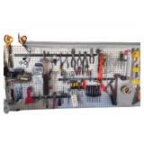 Hand Tools and Accessories on Pegboard - Scredrivers, Wrenches, Snips, Etc.