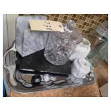 Serving Tray - Marble Napkin holder- Lead Crystal Canister - Marble Candle Holder- etc.