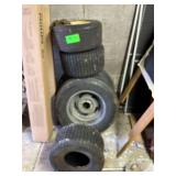 3 ATV Tires 18x9.50-8 and 2 Car Tires ST205/75R14