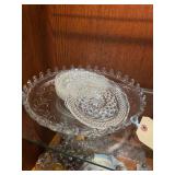 Crystal Cake Plate and Dessert Plates