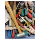 An Assortment of Loose Tools Hammers, Screwdrivers, and Wrenches