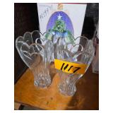 2 Lovely Large Glass Vases with Hearts