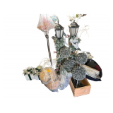 Various Christmas Decor - Baskets - Floor Lamp
