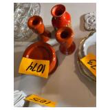 4 Pieces from Colonial Candle - Vase and 3 Candle Holders