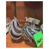 2 Hand Blown Glass Paper weights - Fruit - Large Size